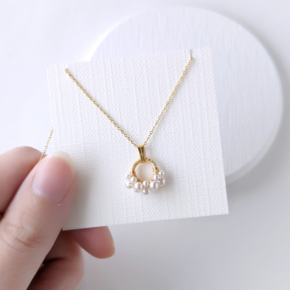 希少 ＊豪華3点セット＊ パールのリングピアス/イヤリング、ネックレス＆ブローチ 夏の誕生石2025 12枚目の画像