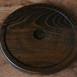 wooden round tray 27,5cm ケヤキの丸盆 2枚目の画像