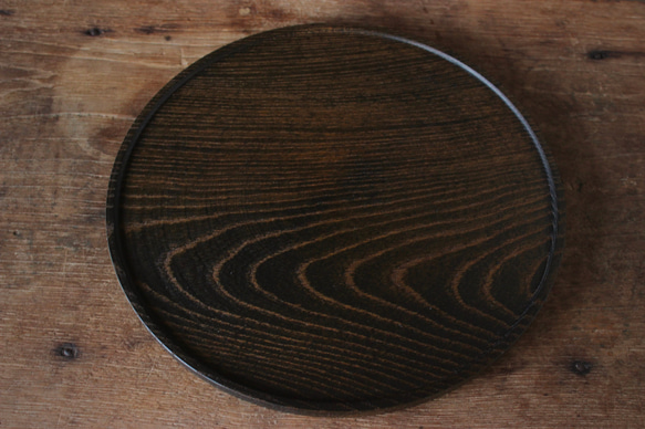 wooden round tray 27,5cm ケヤキの丸盆 3枚目の画像