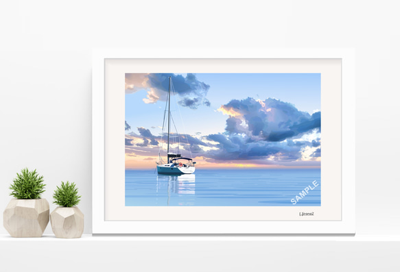 海の生物 二部構成の絵画 ホワイトフレーム 海の生物 二部構成の絵画 ホワイトフレーム 海の生物 二部構成