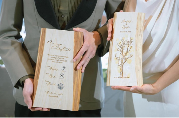 天然無垢板の結婚証明書／天然木／フルオーダーメイド  X1400020759(10725円)