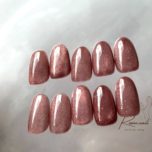 ［44］ネイルチップ マグネットネイル セピア 秋 冬 うるうる 上品ネイル うるうるマグネット クリアフレンチ クリアネイル 秋ネイル