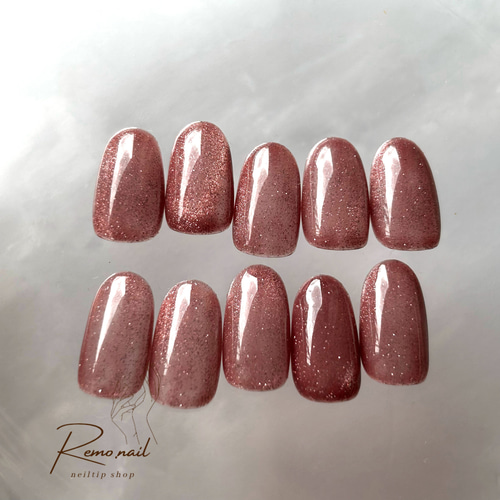 くすみピンクのマグネットネイルチップ ネイルチップ（つけ爪） remo