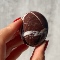 ラテアートのような【チョコレートジャスパー】パームストーン 握り石 鉱物 天然石 14枚目の画像