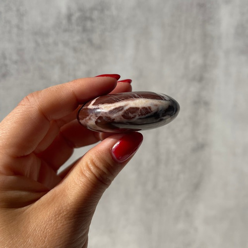 ラテアートのような【チョコレートジャスパー】パームストーン 握り石