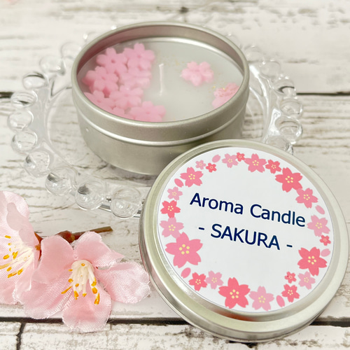 桜の香り キャンドル SAKURA CANDLE 缶入り【ギフトにお勧め！】