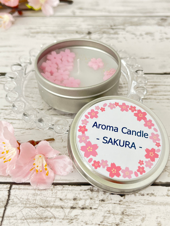 桜の香り キャンドル SAKURA CANDLE 缶入り【ギフトにお勧め