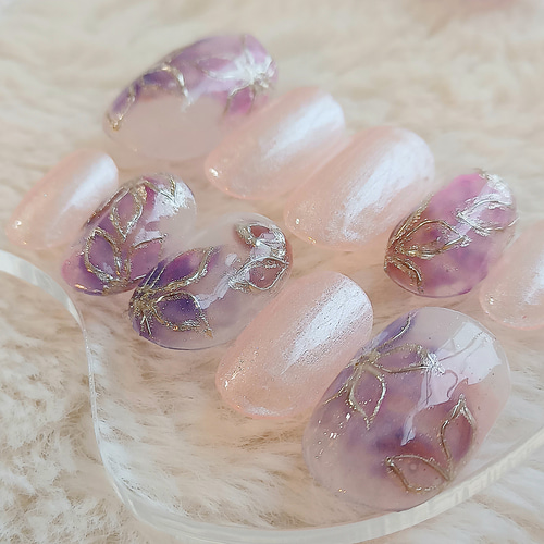 受注製作】 ニュアンスフラワー ネイルチップ No.143 ネイルチップ  