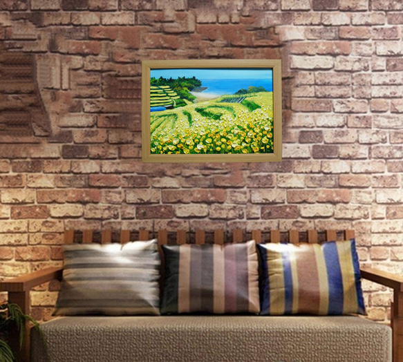 油絵 油彩 油彩画 絵 絵画 【菜の花フェスタ】 入選 油彩 ドリーム賞 平成26年 菜の花フェスタ 技法 　油絵 油絵の具 ホルベイン アクリル絵の具 リキテックス 297×210mm フレーム付き 壁掛け可能 色紙 平成27年 平成28年 平成29年