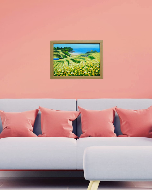 油絵 油彩 油彩画 絵 絵画 【菜の花フェスタ】 入選 油彩 ドリーム賞 平成26年 菜の花フェスタ 技法 　油絵 油絵の具 ホルベイン アクリル絵の具 リキテックス 297×210mm フレーム付き 壁掛け可能 色紙 平成27年 平成28年 平成29年