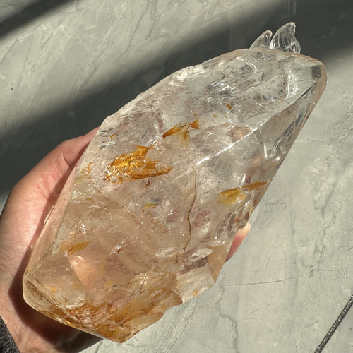 天然石マニカラン共生の水晶の龍 ドラゴン 置物 その他置物 yukari