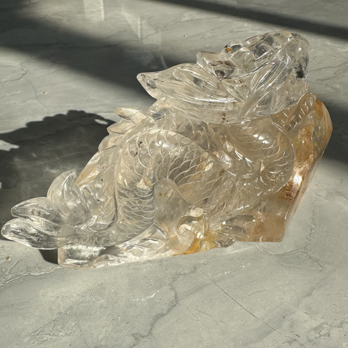 天然石マニカラン共生の水晶の龍 ドラゴン 置物 その他置物 yukari