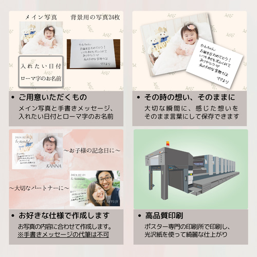 手書きメッセージポスター(A4サイズ) 雑貨・その他 Little mine