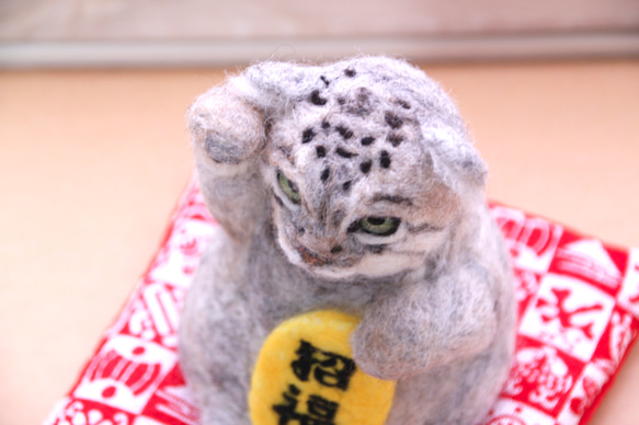 ⁑羊毛フェルト⁑招きマヌル猫 3枚目の画像