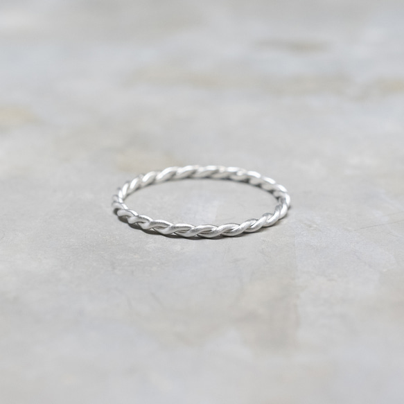 つや消し シルバーツイストロープリング 0.8mm×2 マット｜SILVER RING｜1079 1枚目の画像