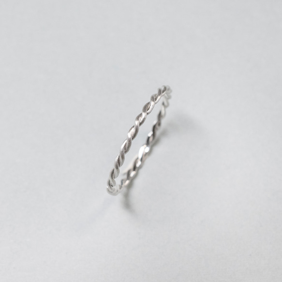 つや消し シルバーツイストロープリング 0.8mm×2 マット｜SILVER RING｜1079 3枚目の画像