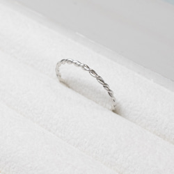 つや消し シルバーツイストロープリング 0.8mm×2 マット｜SILVER RING｜1079 4枚目の画像