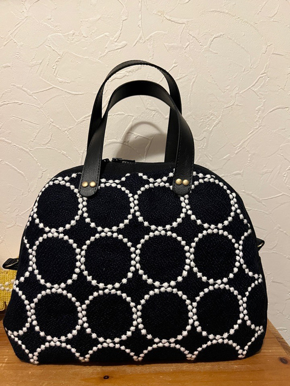 ミナペルホネン タンバリンネイビー＆スキップのバッグ トートバッグ 