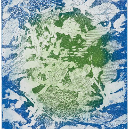 永井雅人銅版画作品 「パドヴァの空（夜）」カラーエッチング作品 美品