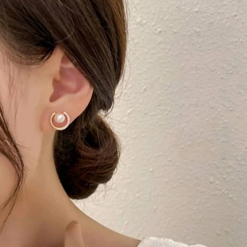 大人のパールイヤリング ゴールドイヤリングピアス 結婚式 お呼ばれ  