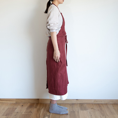 2wayロングエプロン カフェ リネンが優しく包むおしゃれ