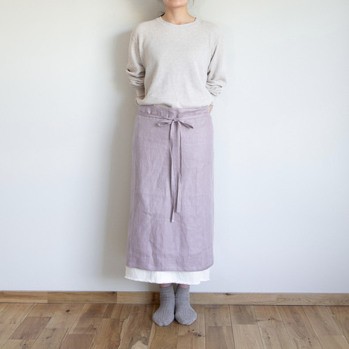 2wayロングエプロン カフェ リネンが優しく包むおしゃれワンピース