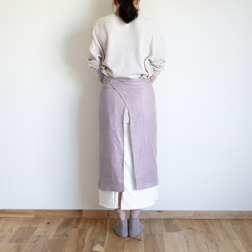 2wayロングエプロン カフェ リネンが優しく包むおしゃれワンピース