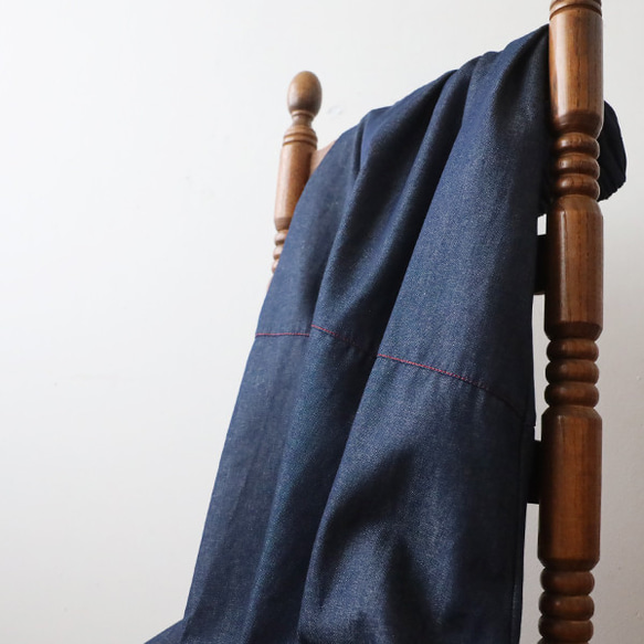 新作　８０cm丈　愉快なスカート　パッチワーク　ギャザー　スカート　赤色ステッチ　甘織デニム　コットンシャンブレー　３種 5枚目の画像