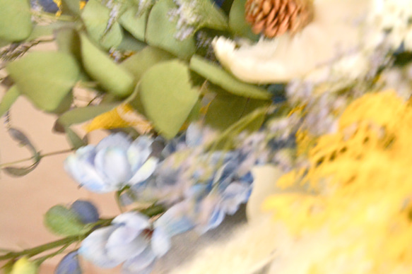 イエロー×ブルー　ウェディングブーケ　前撮り　ブーケ　ミニブーケ　和装⁡ 10枚目の画像
