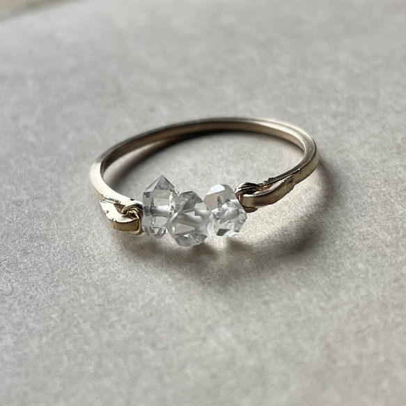 ハーキマーダイヤモンド　14kgf　水晶　原石　リング　指輪　 5枚目の画像