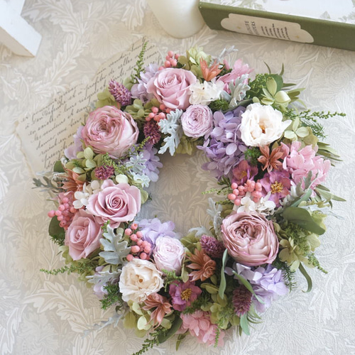 モーブピンクリース ～プリザーブドフラワーリース～ リース atelier