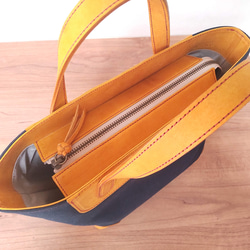 【オーダーメイド】色の組み合わせ自由　革と帆布のオリジナル　ミニトートバッグ 11枚目の画像