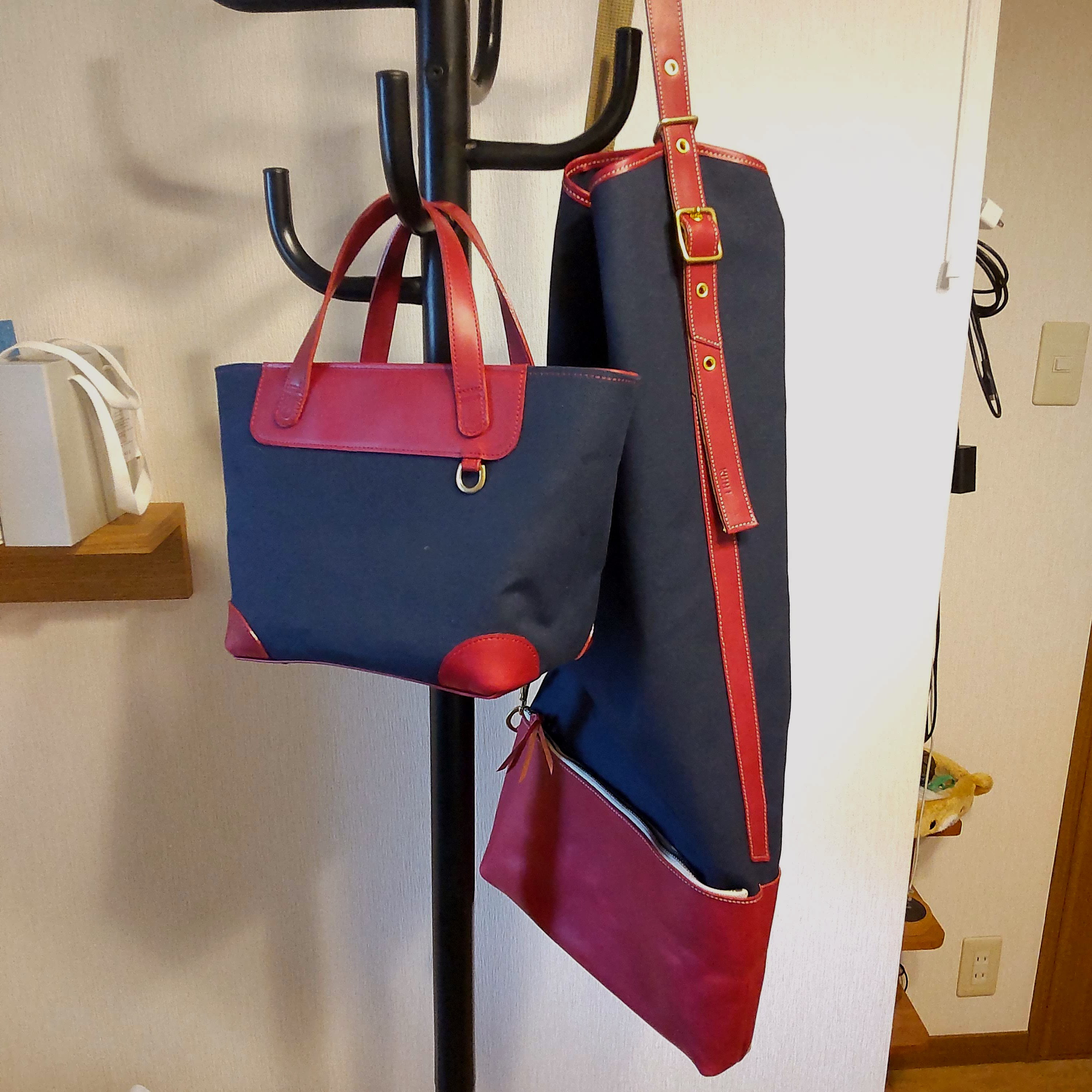 【オーダーメイド】色の組み合わせ自由　革と帆布のオリジナル　ミニトートバッグ