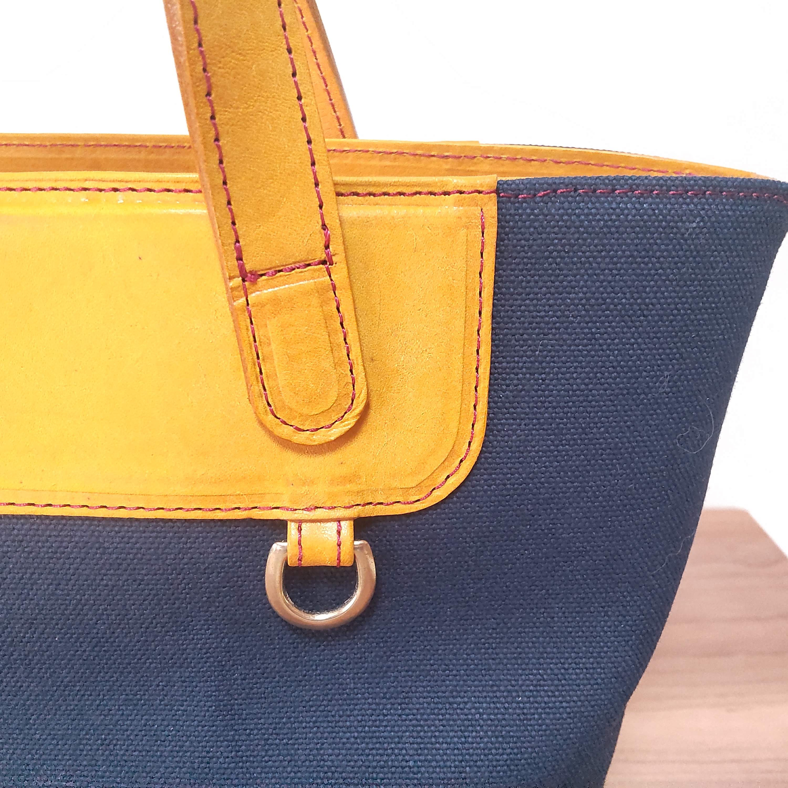 【オーダーメイド】色の組み合わせ自由　革と帆布のオリジナル　ミニトートバッグ