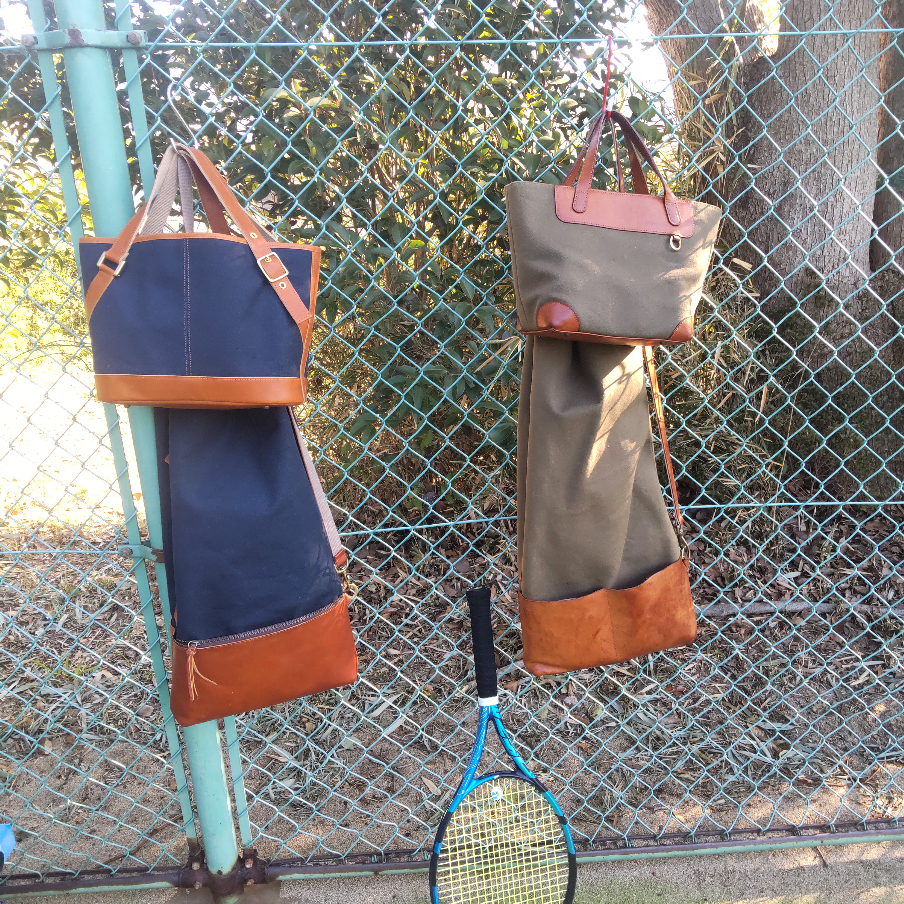 【オーダーメイド】色の組み合わせ自由　革と帆布のオリジナル　ミニトートバッグ