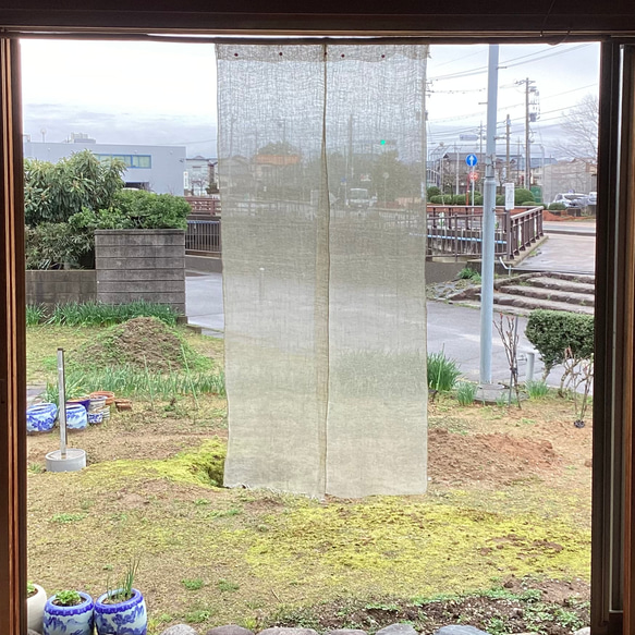 古布　蚊帳　生成り　濃い色　2 1枚目の画像