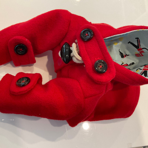 クリスマスセール20％off 犬服コート 赤いダッフルコート Sサイズ