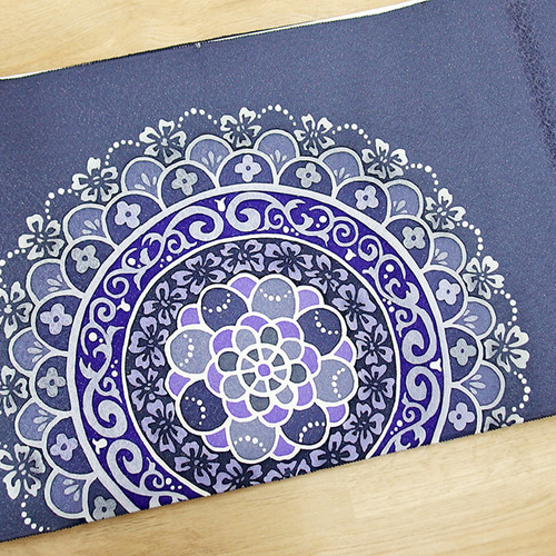 【洒落袋帯】未使用品/花織×ろうけつ染め/ガード加工/リバーシブル/456cm ろうけつ染め〔kara/花羅〕 袋帯用（未仕立て） 和装小物（帯・半襟