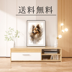 【KENSHIN (犬神) - パピヨン犬 No.1】風水画 アートポスター 犬の絵 犬の絵画 4枚目の画像
