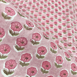 【50cm單位】暗玫瑰粉紅小花印度手版印花布料棉質 第5張的照片