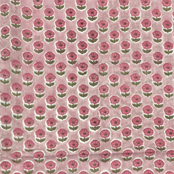 【50cm單位】暗玫瑰粉紅小花印度手版印花布料棉質 第3張的照片