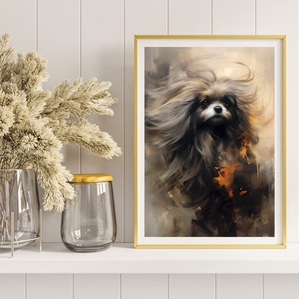 【KENSHIN (犬神) - ペキニーズ犬 No.2】風水画 アートポスター 犬の絵 犬の絵画 8枚目の画像