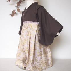 sale☆即納ベビー袴70-80size【chocolat】ギフト・お食初め・肌に優しいＷガーゼ・ロンパース・綿・出産祝 4枚目の画像