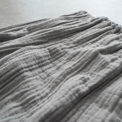 もこもこ秋冬ガーゼパジャマパンツ/ライトグレー/三河織物６重ガーゼ 8枚目の画像