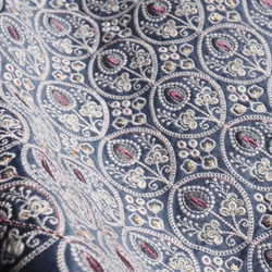 【NEW】インド刺繍生地　＊ 110cm巾×50cm 　くすみブルー 1枚目の画像