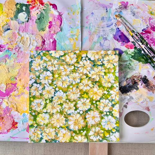 受注制作 幸せを呼ぶミモザ 絵画 むらいさき 通販 8503022