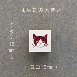 顔だけハチワレ　ねこ　小さなはんこ　ゴム版 3枚目の画像