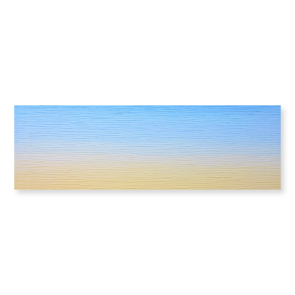 【やさしい光を感じる朝日】絵画 - イエロー 抽象画 横長（N-#54） 1枚目の画像
