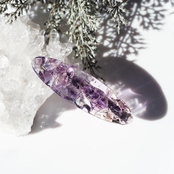 紫水晶與蛋白石寶石髮夾/髮夾 ~Heather 第9張的照片