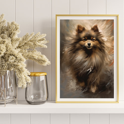【KENSHIN (犬神) - ポメラニアン犬 No.2】風水画 アートポスター 犬の絵 犬の絵画 8枚目の画像